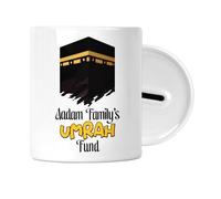 Personalised - Umrah Fund Jar - Kaaba Design - Money Saving Box - Islamic Gift for Men or Woman - Eid Ramadan Muslim - Kids Boys or Girls - D3