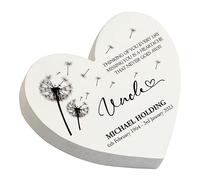 Personalised Uncle Graveside Memorial Heart Remembrance Plaque Ornament