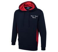Personalised Uneek Two Tone Hooded Sweatshirt Embroidered Text Logo Unisex Gifts