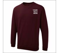 Personalised Uneek UX3 Sweatshirt Custom Embroidered Pullover Workwear Jumper