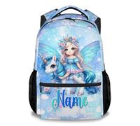 Personalised Unicorn Backpack for Girls - Custom Name Kids School Bag - 43cm Fairy Bookbag for Primary & Nursery - School Supplies