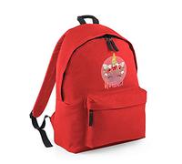 Personalised Unicorn Magicaly Stars Crown Castle Floral Girl ANY NAME Kids Birthday Fashion Backpack Back to School Rucksacks Toddler Shoulder Bag Travel Bag. (Bright Red)
