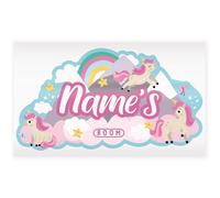 Personalised Unicorn Name Wall Sticker | Girls Bedroom Decal | Rainbow Unicorn Nursery Decor | Custom Kids Room Name Sign | Vinyl Wall Art