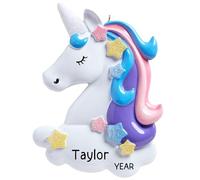 Personalised Unicorn Ornament 2025 - Fast & Free 24h Customisation - Kids Christmas Ornament for Tree - Custom Gift Wrapped Magical Keepsake for Little Girls