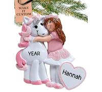 Personalised Unicorn Ornament 2025 - Fast & Free 24h Customisation - Kids Christmas Ornament for Tree - Custom Gift Wrapped Pink Princess Keepsake for Little Girls