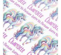 Personalised Unicorn Wrapping Paper Roll | Custom Name & Age Gift Wrap | 61cm Wide | Premium Matte Finish | Birthday & Special Occasion Present Wrap | Fully Recyclable
