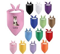 Personalised Unique Style Paws Dog Bandanas Washable Bibs Scarf, Pet Dog Kerchief, Cotton Triangle Dog Scarfs for Small Medium Large Girl or Boy Dogs and Cats (2, 14 color to choose, S)