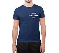 Personalised Unisex Adult and Kids Your Left Breast Custom Text Any Color Any Size Funny Quotes T Shirt (Medium - Navy)