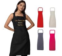 Personalised Unisex Apron for Men and Women. Pick Your Colour Apron, Text and Font, Eco Friendly Packaging One Size 100% Organic Cotton