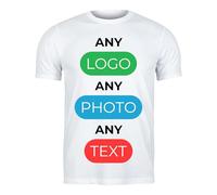Personalised Unisex T-Shirt Short Sleeve Crew Neck Shirt Novelty Rude Top Tee Funny Custom Customised Message Any Text or Image Adults S|M|L|XL|2XL (UK, Alpha, S, Regular, Regular, White)