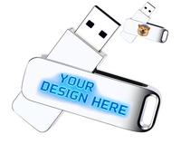 Personalised USB stick, Custom Photo/Text/Name/Logo/memory stick Swivel Design Birthday,Christmas,Halloween,Valentine's Day Personalised Gift for her/him Office/Business (32, GB)