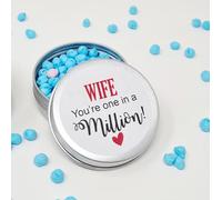 Personalised Valentine Gift - for Him Her Boyfriend Husband Girlfriend You're One In A Million Happy Birthday, Valentines Thank you - Wife (Blue & 1 Pink)