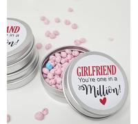Personalised Valentine Gift - for Him Her Boyfriend Husband Girlfriend You're One In A Million Happy Birthday, Valentines Thank you - Girlfriend (Pink & 1 Blue)