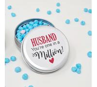 Personalised Valentine Gift - for Him Her Boyfriend Husband Girlfriend You're One In A Million Happy Birthday, Valentines Thank you - Husband (Blue & 1 Pink)