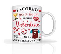 Personalised Valentine’s Mug Gifts for Him & Her, Football Lover “I Scored Your Heart” 11oz Ceramic Coffee Cup Romantic Gift for Boyfriend, Husband or Girlfriend (West Ham United)