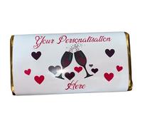 Personalised Valentine's Day chocolate bar- black glasses