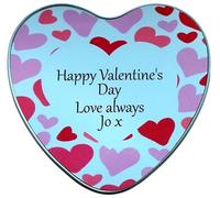 Personalised Valentine's Day Heart Shaped Treat Tin, Made By Buttons and Bows in the UK