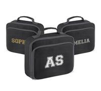 Personalised Varsity Initial Lunch Bag Custom Letters Name Insulated Lunch Box for Kids Boys Girls Teens Adults School Sports Training Work Office Travel Meal Prep Food Storage Reusable Tote