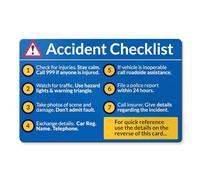 Personalised Vehicle Accident Checklist and Quick Reference Card - Custom ICE Contacts, Car Insurance & Breakdown Info - in Case of Emergency Car Crash Wallet-Sized ID Card for All Drivers