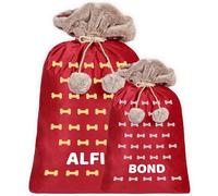 Personalised Velvet Santa Stocking Sack with Luxury Fur Trim - Large Bag For Dog and Cats, Ideal for Holiday Decor and Gifts