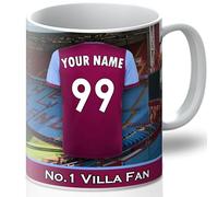 Personalised Villa Mug - Customise with A Name and Number for The Shirt and A Message On The Back of The Cup