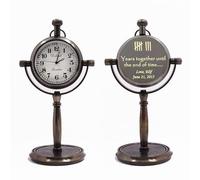 Personalised Vintage Desk Clock - "I Will Love You Until the End of Time" - Romantic Gift for Him Her - Anniversary, Valentine’s, Father’s Day (Bronze, Customisation)