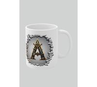 Personalised Vintage Letter A & Name Mug - Stylish Gothic 3D Design Simply Stunning Mugs White One Size