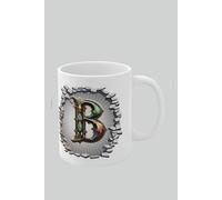 Personalised Vintage Letter B & Name Mug - Stylish Gothic 3D Design Simply Stunning Mugs White One Size