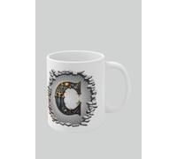 Personalised Vintage Letter C & Name Mug - Stylish Gothic 3D Design Simply Stunning Mugs White One Size