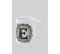 Personalised Vintage Letter E & Name Mug - Stylish Gothic 3D Design Simply Stunning Mugs White One Size