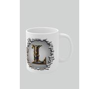 Personalised Vintage Letter L & Name Mug - Stylish Gothic 3D Design Simply Stunning Mugs White One Size