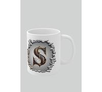 Personalised Vintage Letter S & Name Mug - Stylish Gothic 3D Design Simply Stunning Mugs White One Size