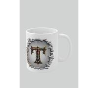 Personalised Vintage Letter T & Name Mug - Stylish Gothic 3D Design Simply Stunning Mugs White One Size