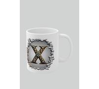 Personalised Vintage Letter X & Name Mug - Stylish Gothic 3D Design Simply Stunning Mugs White One Size