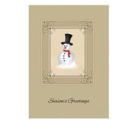 Personalised Vintage Snowman Christmas Cards, Pack of 20, One Design with Your Custom Text Printed On The Inside