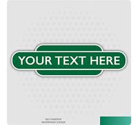 Personalised Vintage Station Signs, Train Railway Novelty Vinyl Stickers (Green)