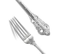 Personalised Vintage Wedding Fork, Custom Luxury Dinner Forks Engraved with Name/Date, Customized Antique Baroque Silver Silverware for Dessert Salad Gifts for Party Favors Engagements