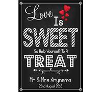 Personalised Vintage Wedding Sweet Treat Cart Candy Sign Poster Banner - Chalkboard Style Print N109 Mr & Mrs ANYNAME (A1 (59.4cm x 84.1cm))