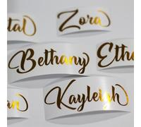 Personalised Vinyl Name Sticker - Script Font - Several Height and Colour Options - School Custom Crafts Wedding Wine Gin Glass Water Bottle