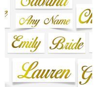 Personalised Vinyl Name Stickers Elegant - Unique and Elegant - Wine Glass Box Water Bottle Wedding Hen Do