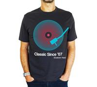Personalised Vinyl Record - Classic Since - 18th | 21st | 30th | 40th | 50th | 60th | 70th | 80th Custom Birthday Gift | Present Idea for Men T-Shirt Charcoal Grey M