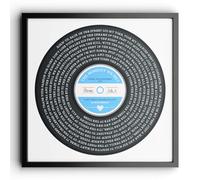 Personalised Vinyl Record Song Lyrics Poster - Custom Wedding Anniversary Birthday Keepsake Gift - Valentines Unique Vinyl Print - Dad Gifts - Upload Any Photo (Design 2 - Classic, Square)