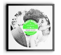 Personalised Vinyl Record Song Lyrics Poster - Custom Wedding Anniversary Birthday Keepsake Gift - Valentines Unique Vinyl Print - Dad Gifts - Upload Any Photo (Design 1 - Image BG, Square)