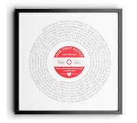 Personalised Vinyl Record Song Lyrics Poster - Custom Wedding Anniversary Birthday Keepsake Gift - Valentines Unique Vinyl Print - Dad Gifts - Upload Any Photo (Design 2 - Transparent, Square)
