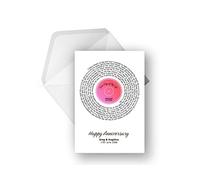 Personalised Vinyl Song Lyric Greeting Card - Any Song/Artist, Any occasion, A5