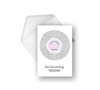 Personalised Vinyl Song Lyric Greeting Card - Any Song/Artist, Any occasion, A5
