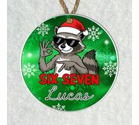 Personalised Viral 67 Trend Christmas Bauble Hanging Ornament Funny Santa Grinch Raccoon Nutcracker Designs Custom Name Kids Meme Decoration (Raccoon, Acrylic - Indoor & Outdoor use)