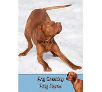 Personalised Vizsla Dog Greeting Card (Birthday, Christmas, Any Occasion) - Custom Card for Him or Her Male Female Family Kids Boys Girls any Age