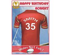 Personalised Wales Rugby Jersey Birthday Card