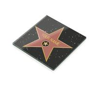 Personalised Walk Of Fame Coaster Square Tempered Glass Custom Name Star Gift Hollywood Style (Plain Packaging)